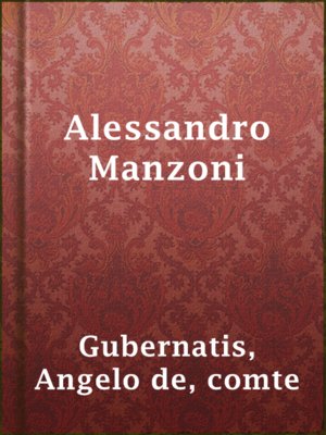 cover image of Alessandro Manzoni